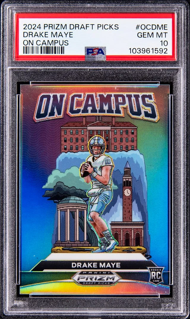 2024 Panini Prizm Draft Picks Drake Maye on Campus #OC-DME card image