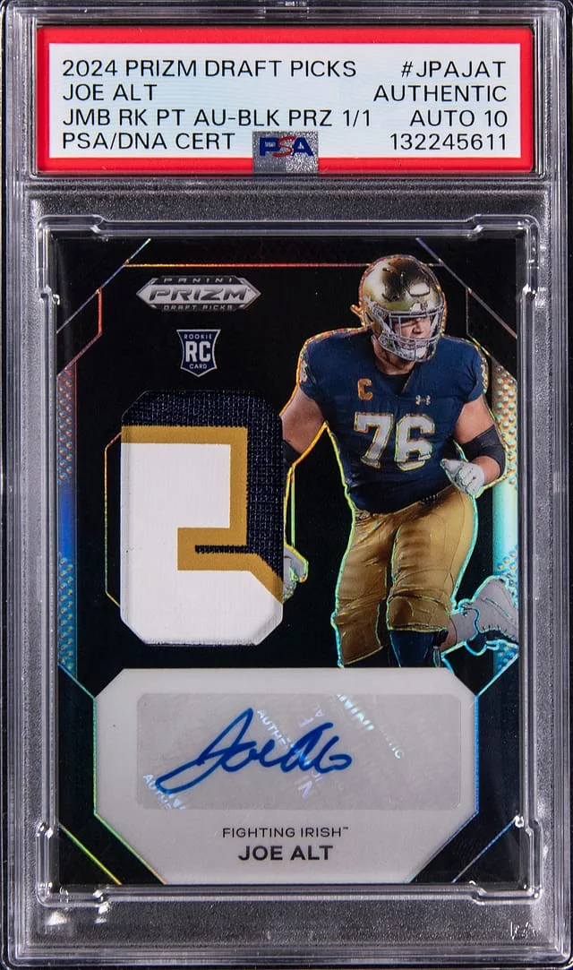 2024 Panini Prizm Draft Picks Joe Alt Jumbo Autographs Black Prizm #JPA-JAT card image