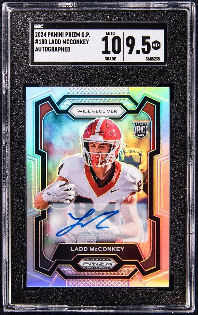 2024 Panini Prizm Draft Picks Ladd McConkey Autographed #180 card image