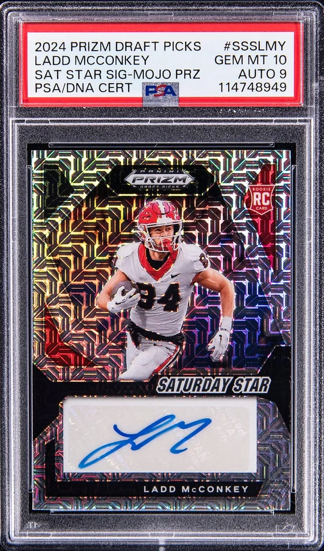 2024 Panini Prizm Draft Picks Ladd McConkey Saturday Star Signature Mojo Prizm #SSS-LMY card image
