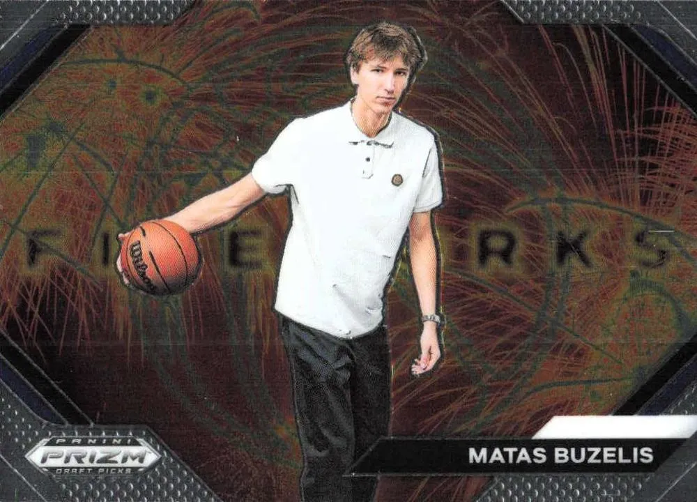 2024 Panini Prizm Draft Picks Matas Buzelis Fireworks #8 card image