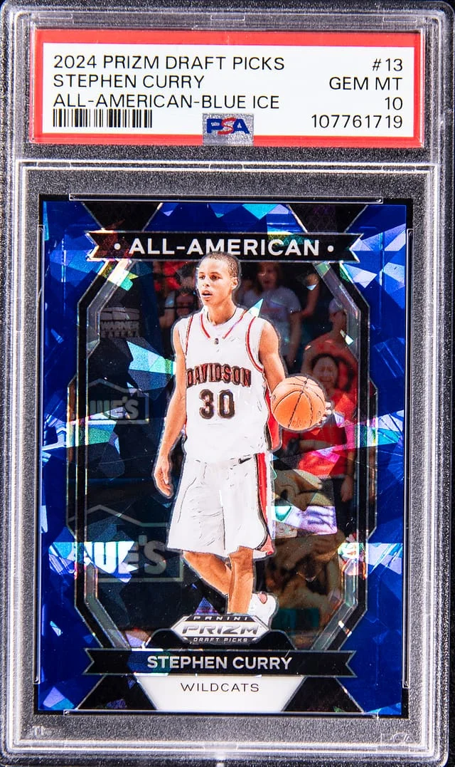 2024 Panini Prizm Draft Picks Stephen Curry All-American Blue Ice #13 card image