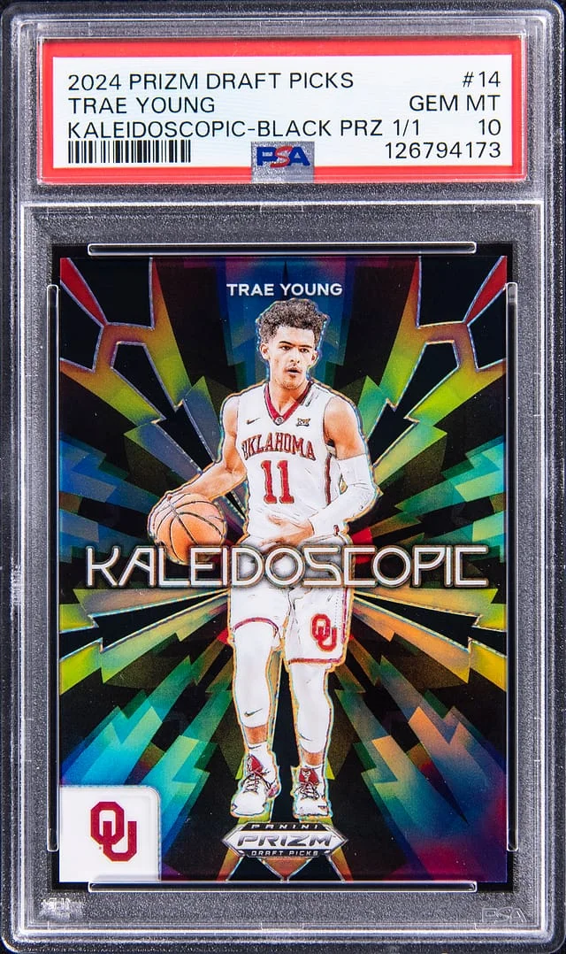 2024 Panini Prizm Draft Picks Trae Young Kaleidoscopic Black Prizm #14 card image