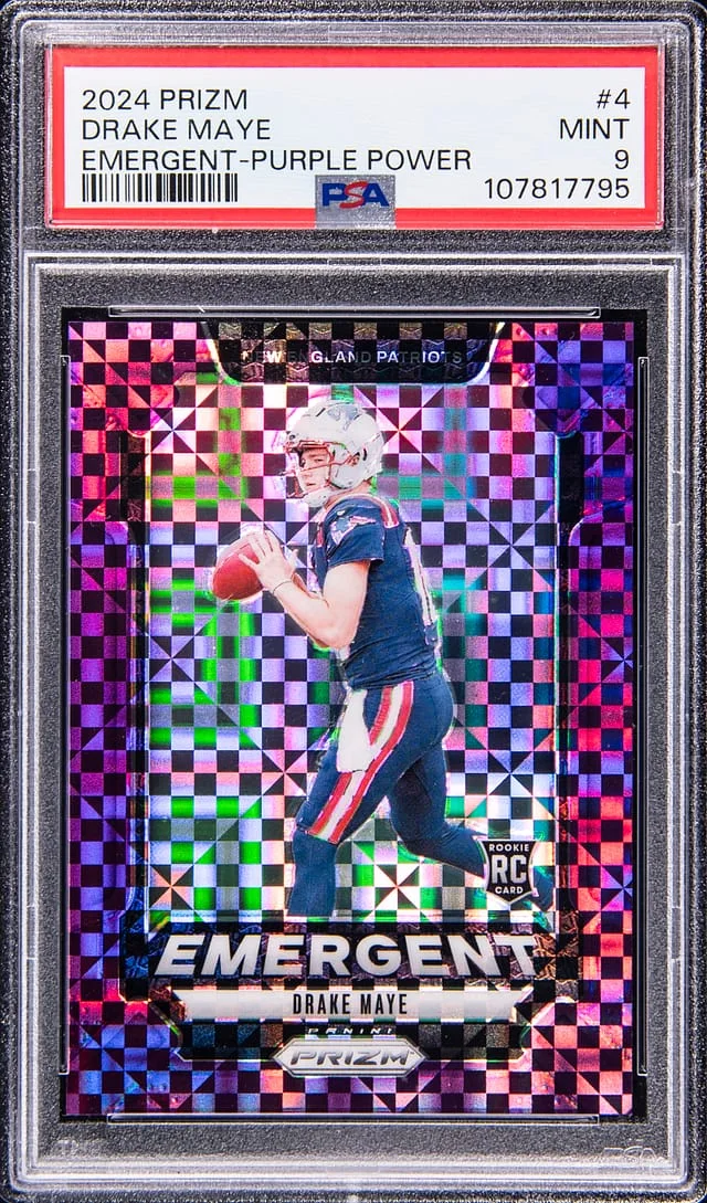 2024 Panini Prizm Drake Maye Emergent Green Prizm #4 card image