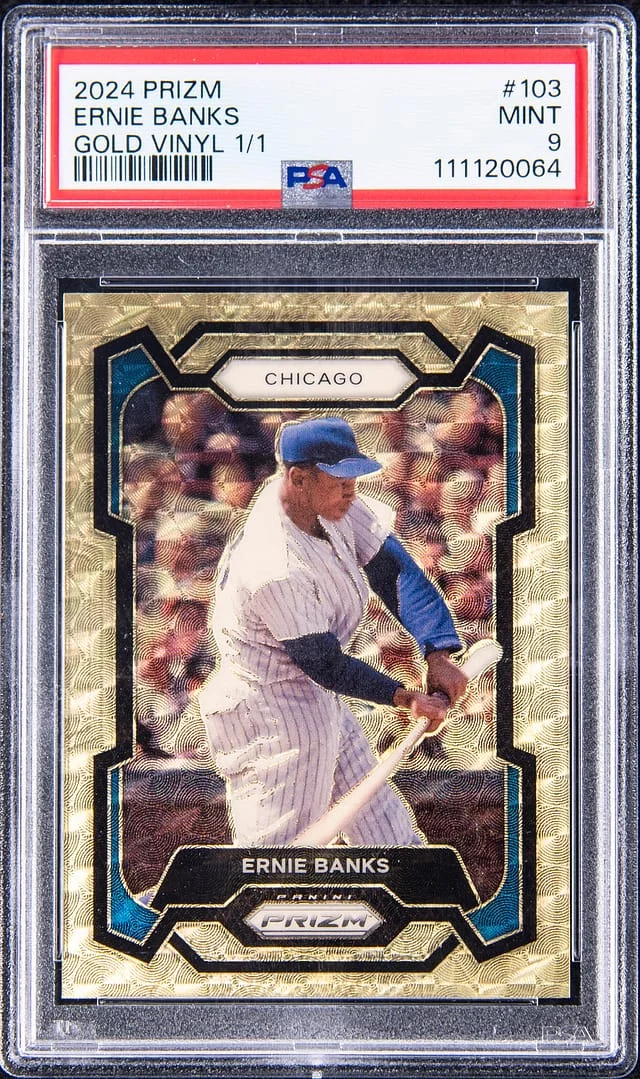 2024 Panini Prizm Ernie Banks Gold Vinyl Prizm #103 card image
