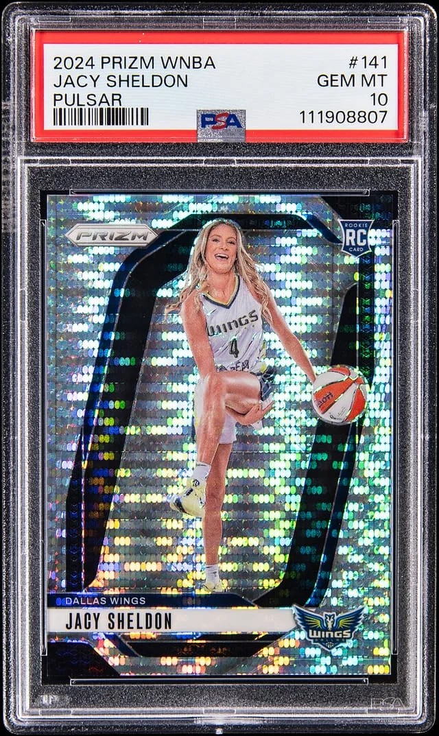 2024 Panini Prizm Jacy Sheldon WNBA White Sparkle #141 card image