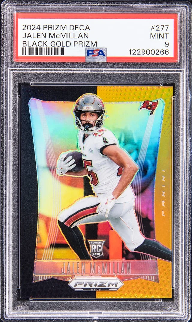 2024 Panini Prizm Jalen McMillan Deca Black Gold Prizm #277 card image
