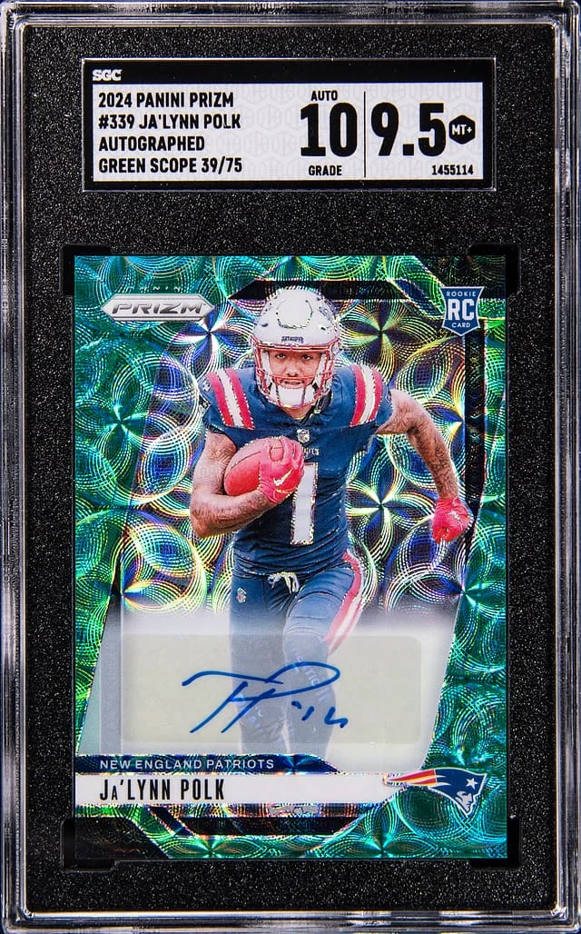 2024 Panini Prizm Ja'Lynn Polk Autograph-Green Scope #339 card image