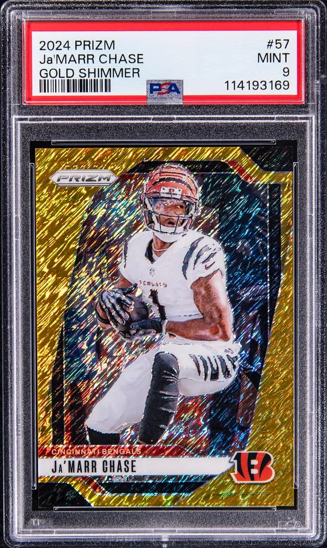 2024 Panini Prizm Ja'Marr Chase Gold Shimmer #57 card image