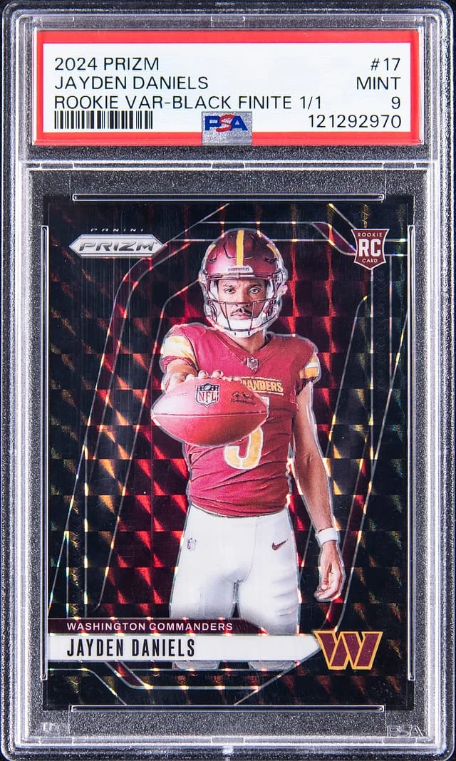 2024 Panini Prizm Jayden Daniels Variation Black Finite Prizm #17 card image