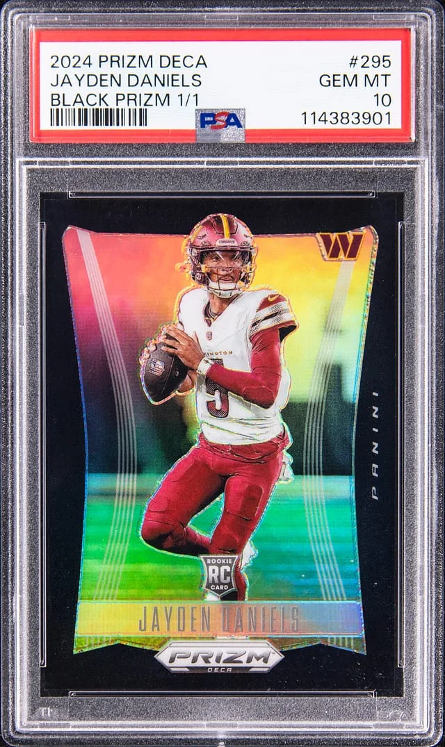 2024 Panini Prizm Jayden Daniels Deca Blue #295 card image