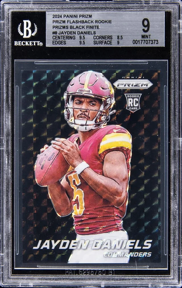 2024 Panini Prizm Jayden Daniels Flashback Black Finite Prizm #8 card image
