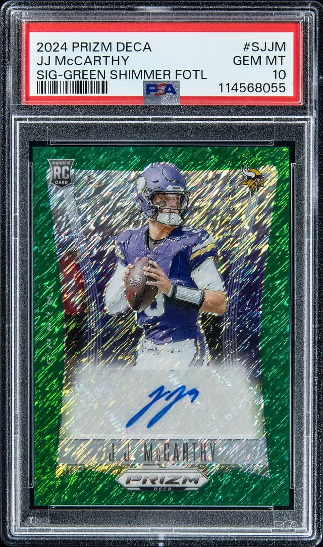2024 Panini Prizm J.J. McCarthy Deca Signatures Black Prizm #S-JJM card image