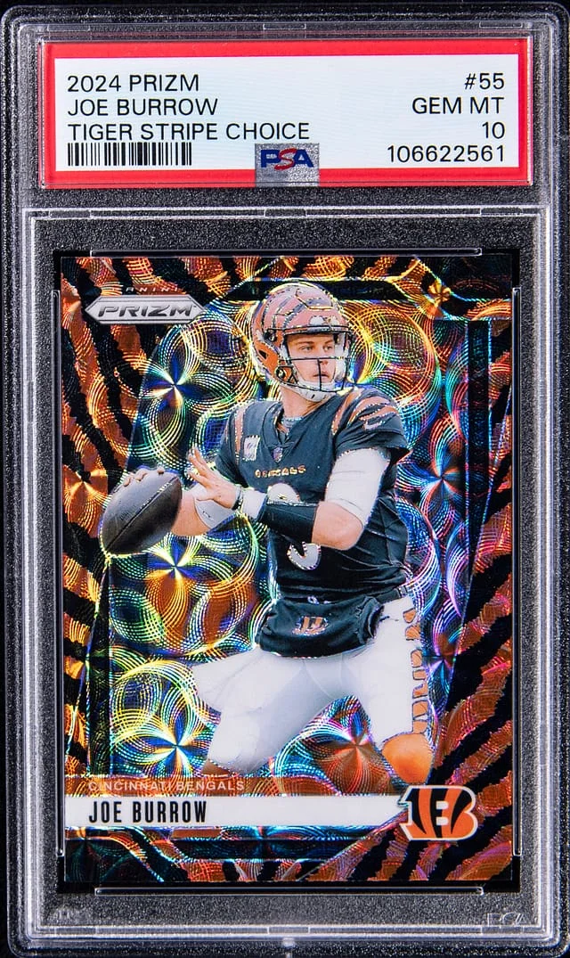 2024 Panini Prizm Joe Burrow Tiger Stripe Choice Prizm #55 card image
