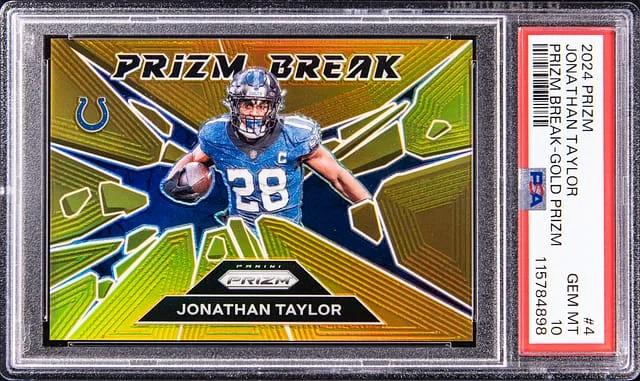 2024 Panini Prizm Jonathan Taylor Prizm Break Gold Prizm #4 card image