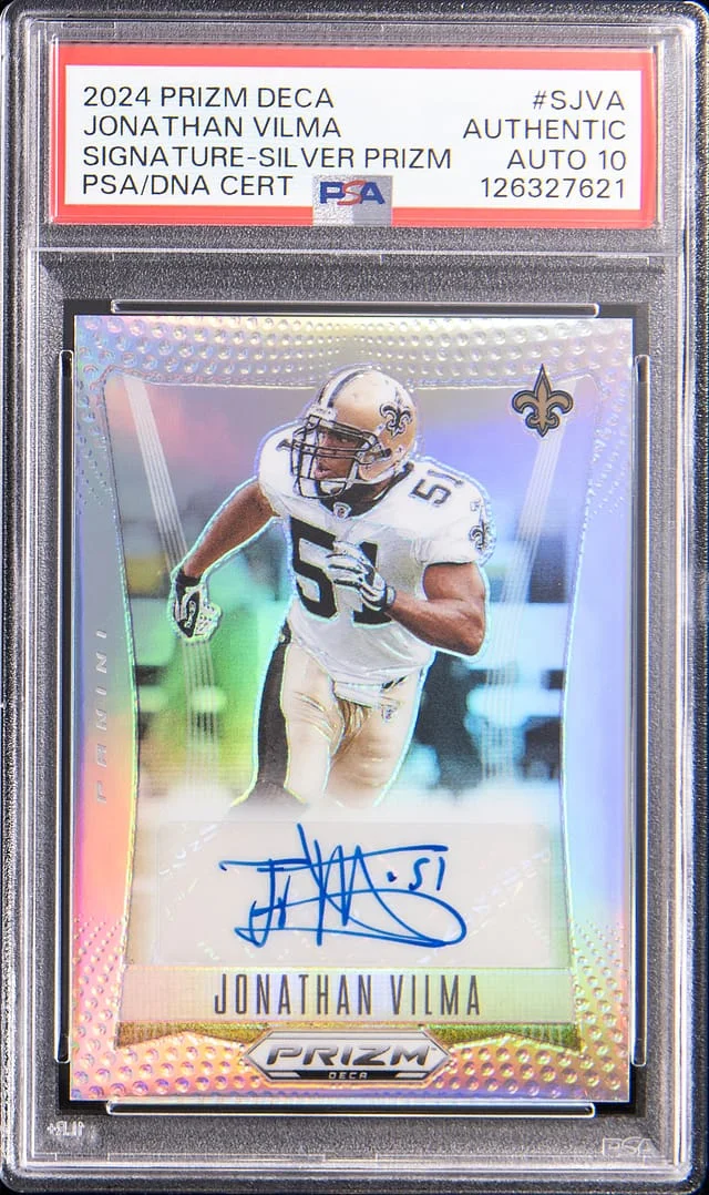 2024 Panini Prizm Jonathan Vilma Deca Signature Silver Prizm #S-JVA card image