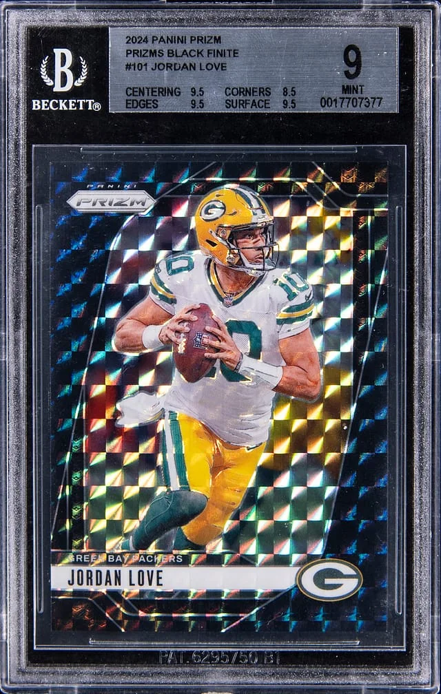 2024 Panini Prizm Jordan Love Black Finite Prizm #101 card image