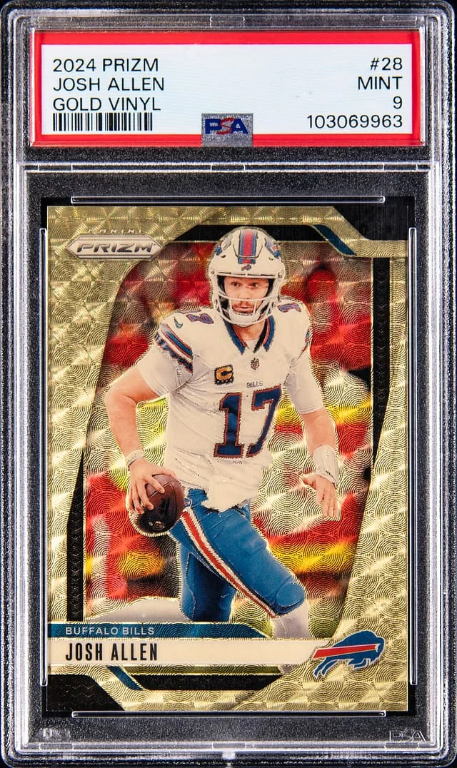 2024 Panini Prizm Josh Allen Gold Vinyl Prizm #28 card image