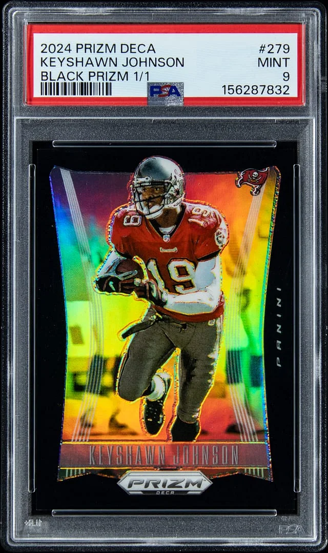 2024 Panini Prizm Keyshawn Johnson Deca Black Prizm #279 card image