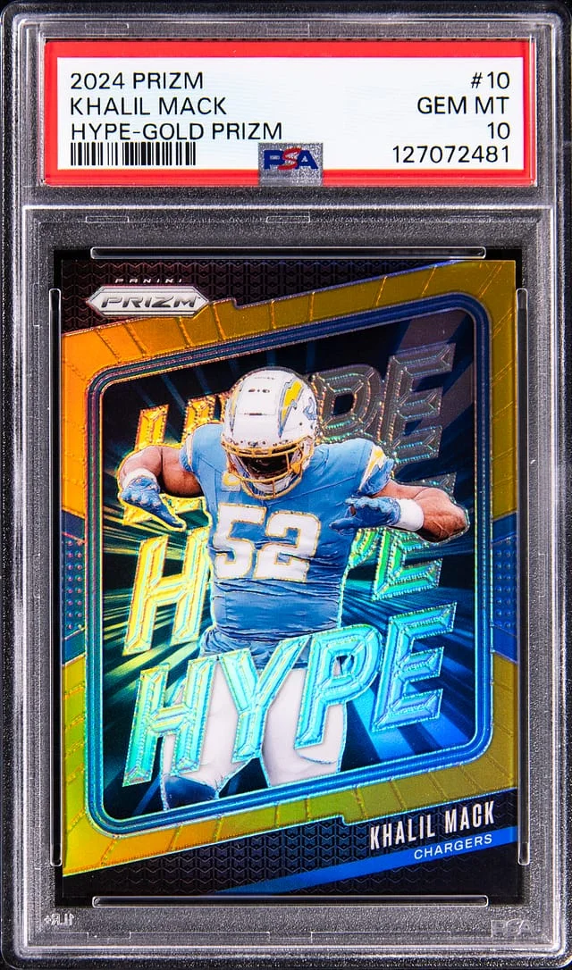 2024 Panini Prizm Khalil Mack Hype Gold Prizm #10 card image