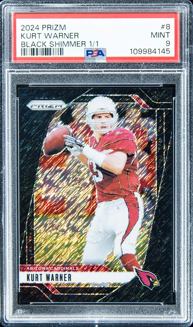 2024 Panini Prizm Kurt Warner Black Shimmer Prizm #8 card image