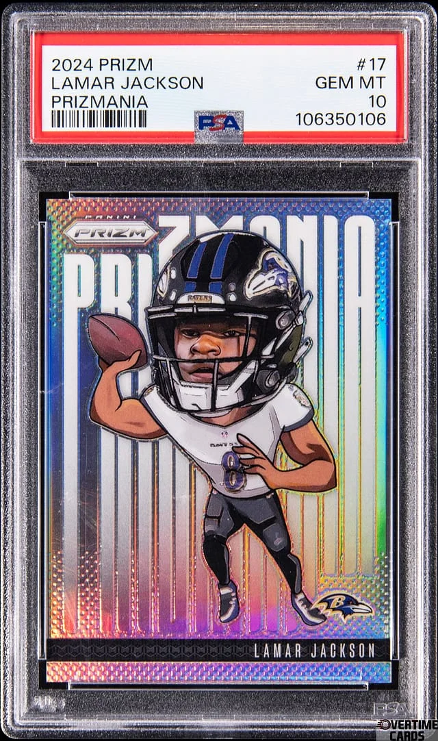 2024 Panini Prizm Lamar Jackson Prizmania #17 card image