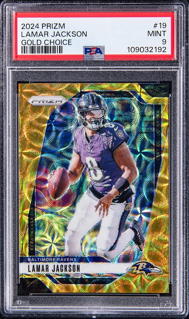 2024 Panini Prizm Lamar Jackson Gold Choice #19 card image