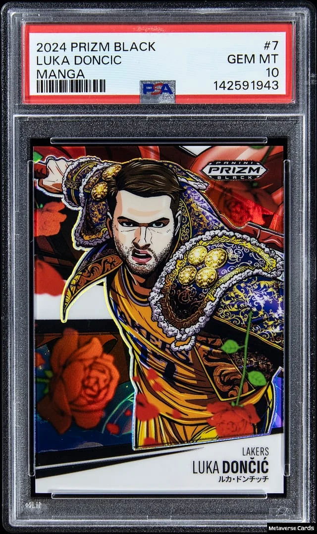 2024 Panini Prizm Luka Doncic Black Manga #7 card image