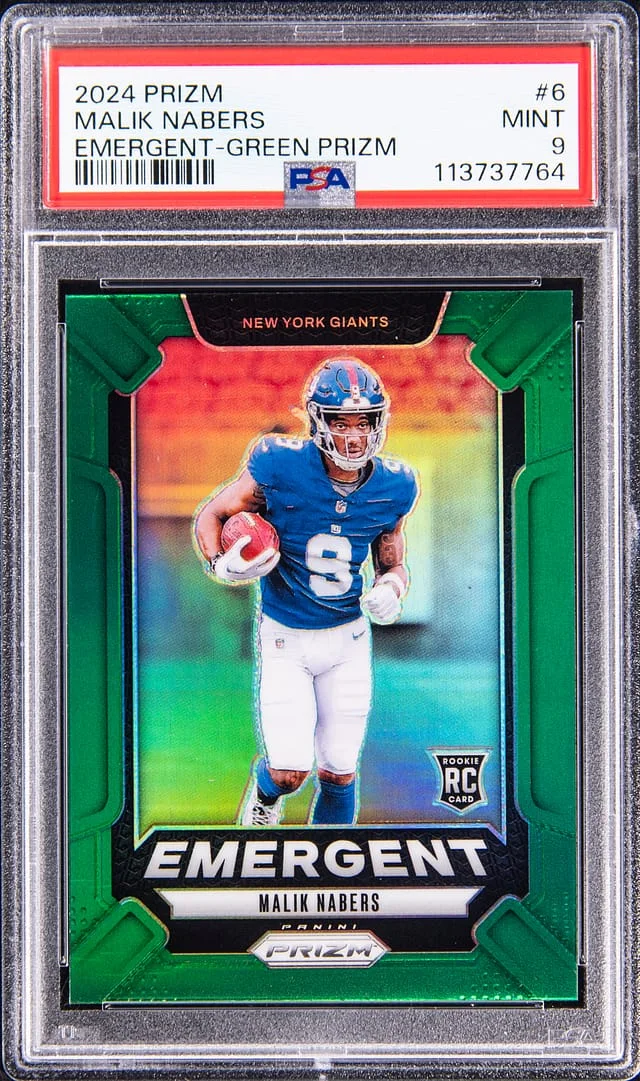 2024 Panini Prizm Malik Nabers Emergent Green Prizm #6 card image