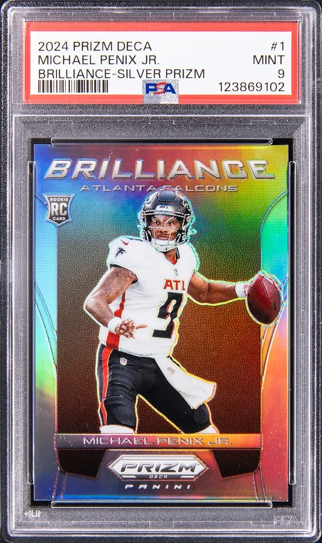 2024 Panini Prizm Michael Penix Jr. Deca Brilliance Gold #1 card image