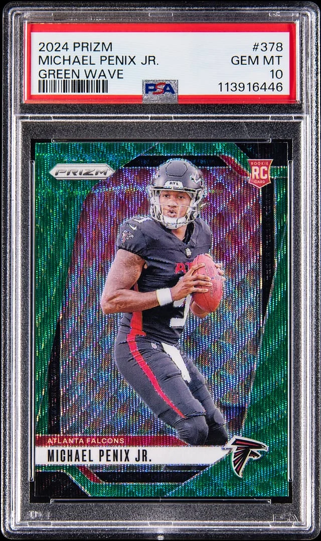 2024 Panini Prizm Michael Penix Jr. No Huddle Blue #378 card image