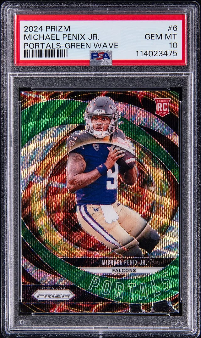 2024 Panini Prizm Michael Penix Jr. Portals Blue Ice #6 card image