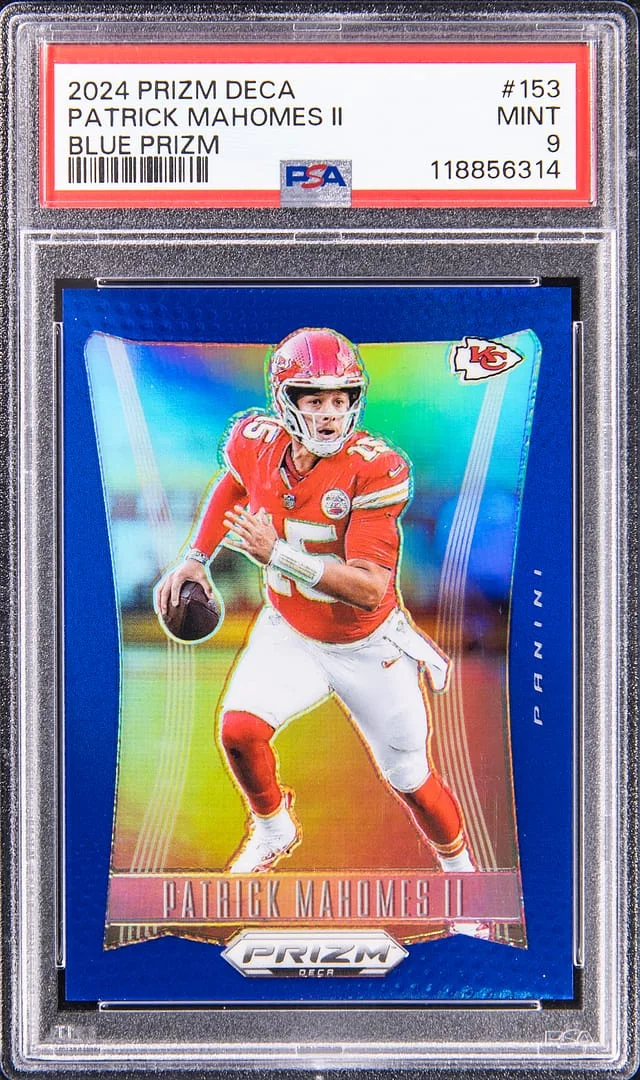 2024 Panini Prizm Patrick Mahomes II Deca Red Prizm #153 card image