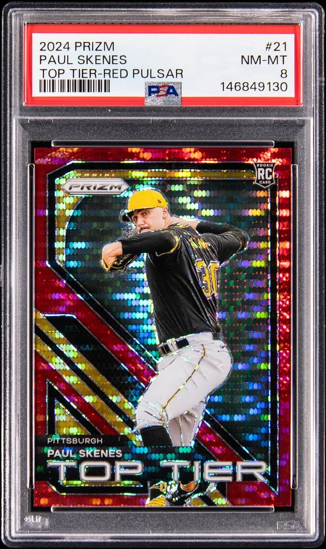 2024 Panini Prizm Paul Skenes Top Tier Red Pulsar Prizm #21 card image