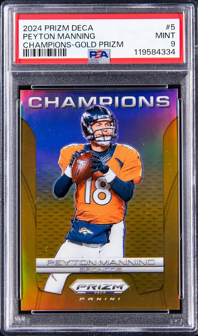 2024 Panini Prizm Peyton Manning Deca Champions Gold Prizm #5 card image