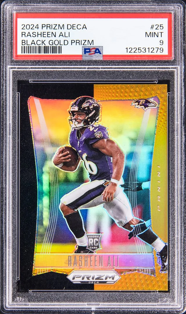 2024 Panini Prizm Rasheen Ali Deca Black Gold Prizm #25 card image