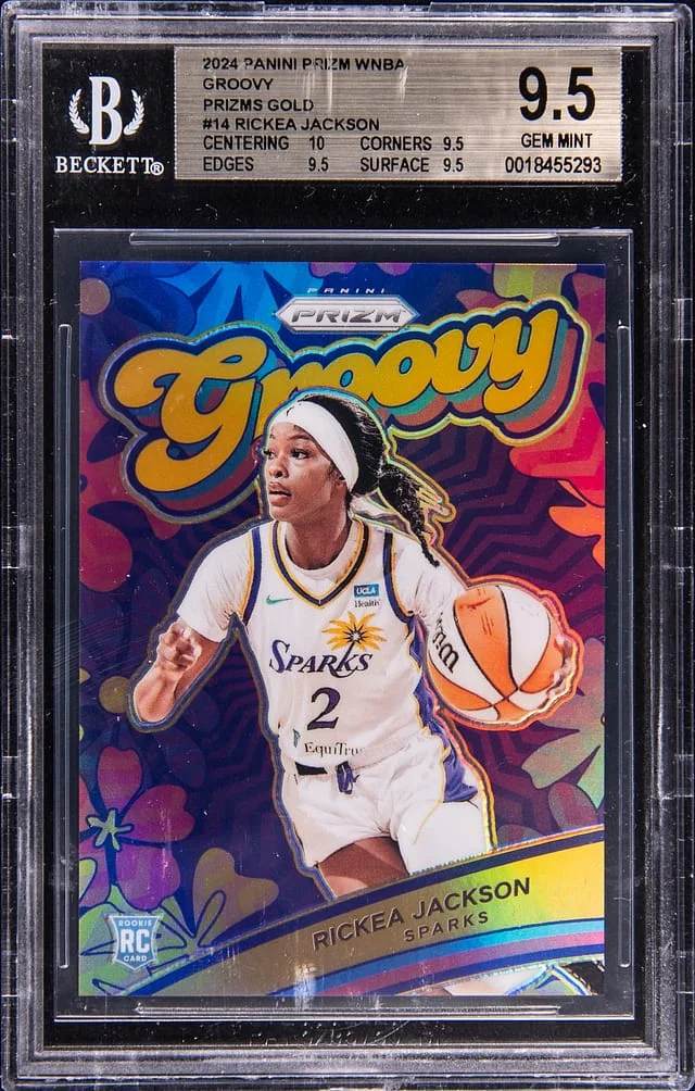 2024 Panini Prizm Rickea Jackson WNBA Groovy Prizm Gold #14 card image