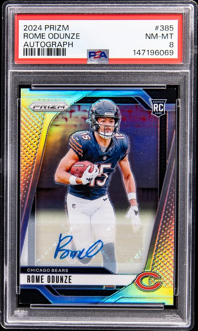 2024 Panini Prizm Rome Odunze Autograph Silver #385 card image