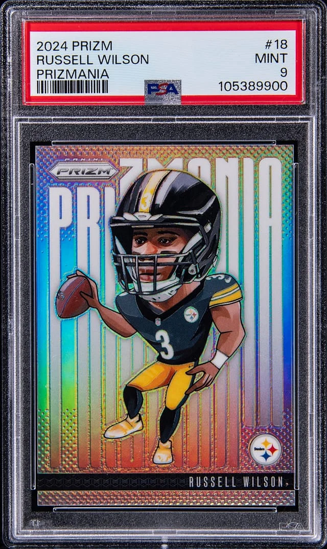 2024 Panini Prizm Russell Wilson Prizmania #18 card image
