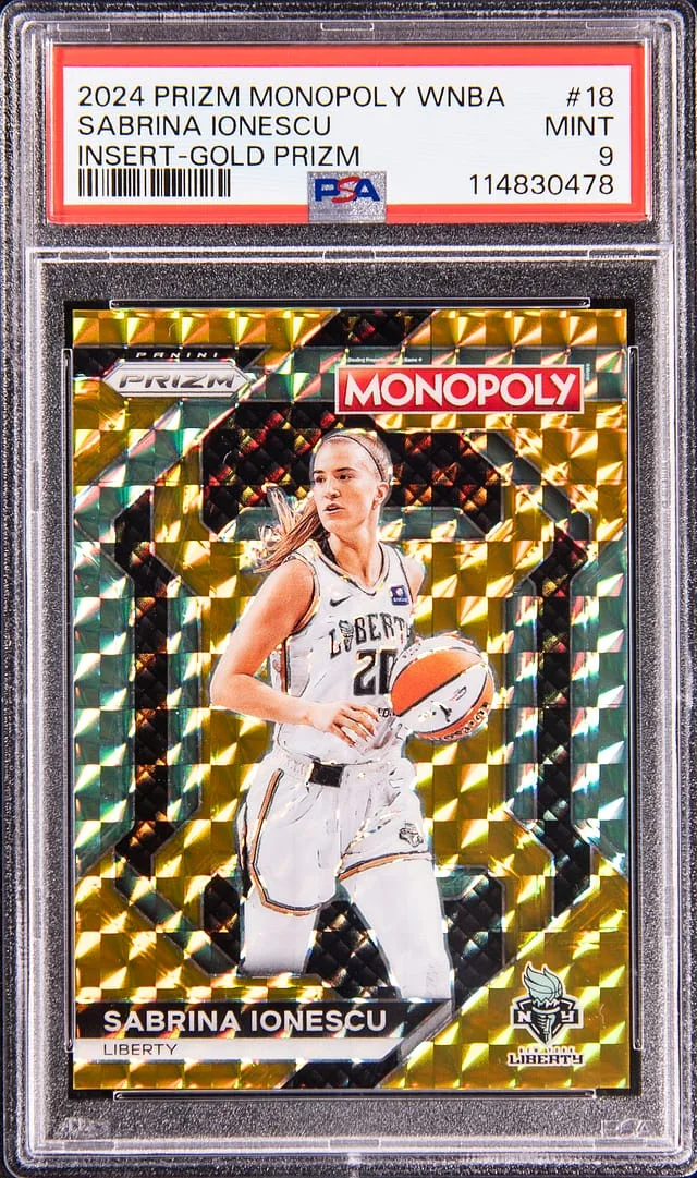 2024 Panini Prizm Sabrina Ionescu Monopoly WNBA Insert Gold Prizm #18 card image