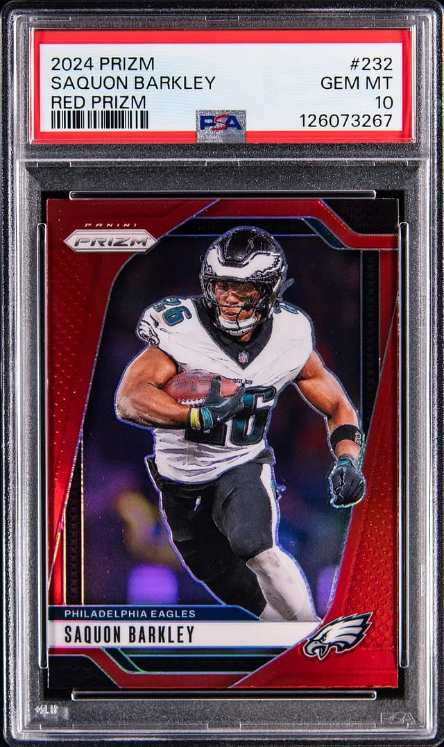 2024 Panini Prizm Saquon Barkley Red Prizm #232 card image