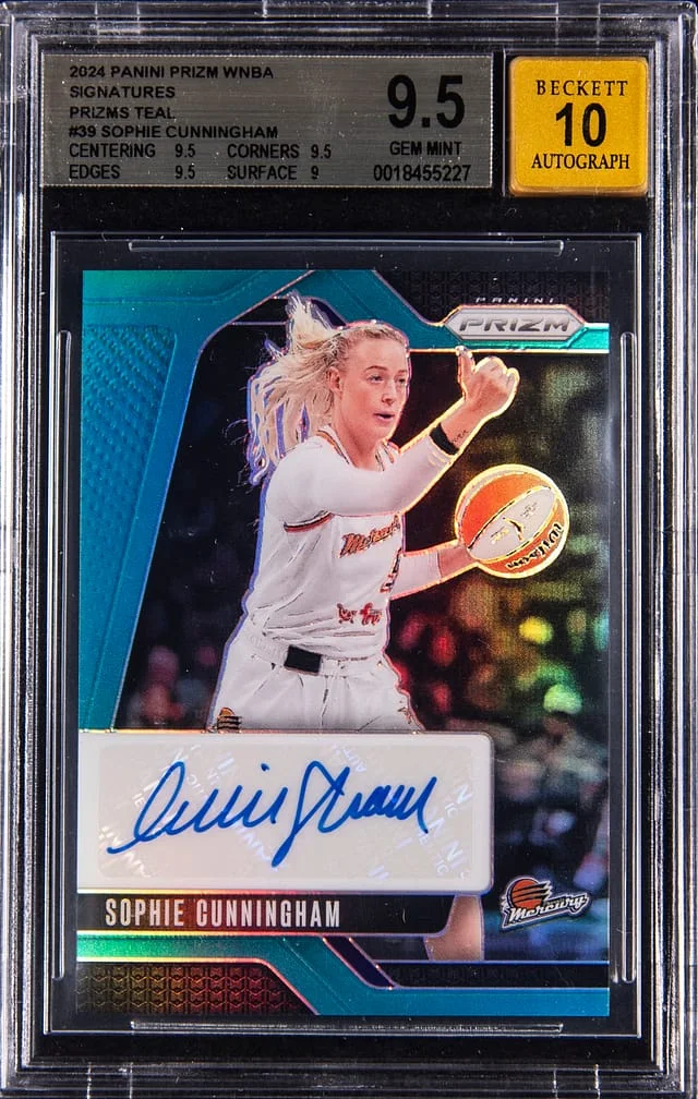 2024 Panini Prizm Sophie Cunningham WNBA Signatures Prizm Blue #39 card image