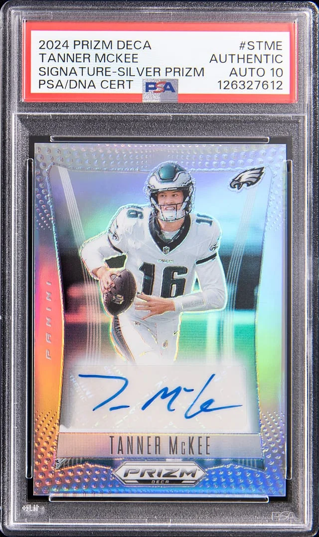 2024 Panini Prizm Tanner McKee Deca Signature Silver Prizm #S-TME card image