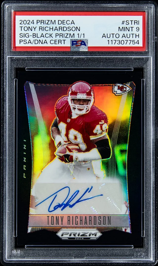 2024 Panini Prizm Tony Richardson Deca Signature Black Prizm #STRI card image