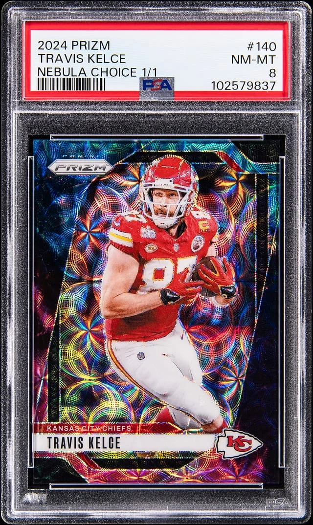 2024 Panini Prizm Travis Kelce Nebula Choice Prizm #140 card image