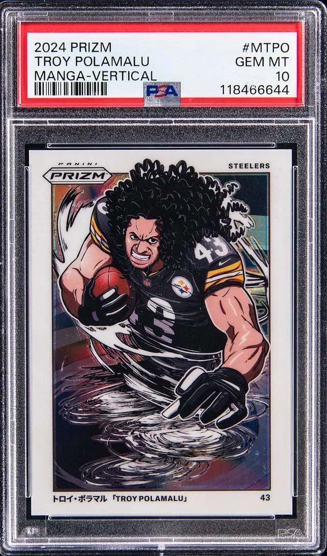 2024 Panini Prizm Troy Polamalu Manga Vertical #M-TPO card image