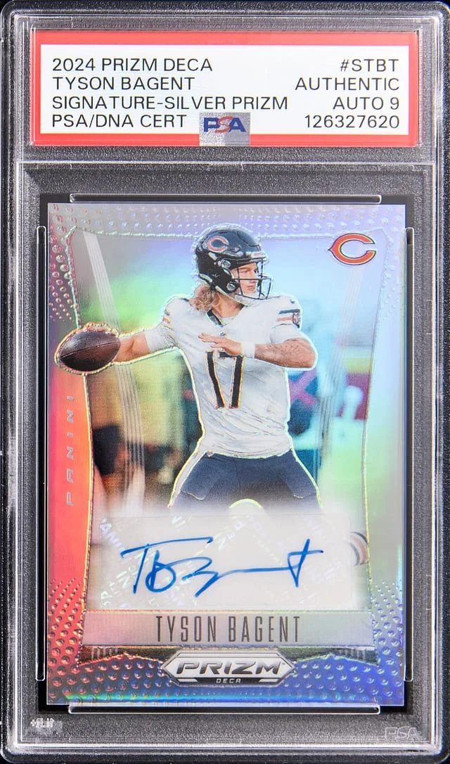 2024 Panini Prizm Tyson Bagent Deca Signature Silver Prizm #S-TBT card image