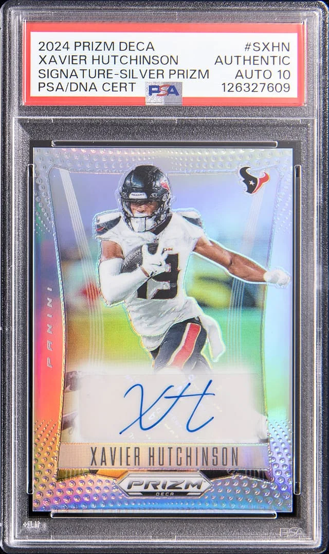 2024 Panini Prizm Xavier Hutchinson Deca Signature Silver Prizm #S-XHN card image