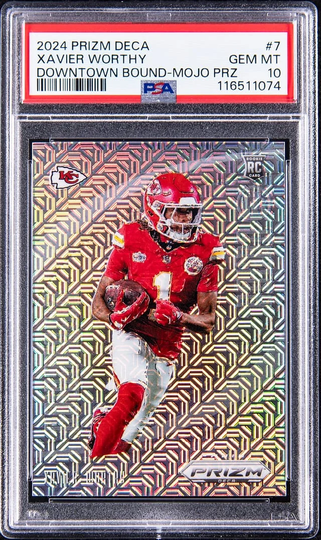 2024 Panini Prizm Xavier Worthy Deca Downtown Bound Mojo Prizm #7 card image