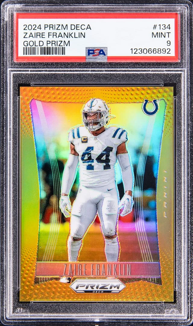2024 Panini Prizm Zaire Franklin Deca Gold Prizm #134 card image